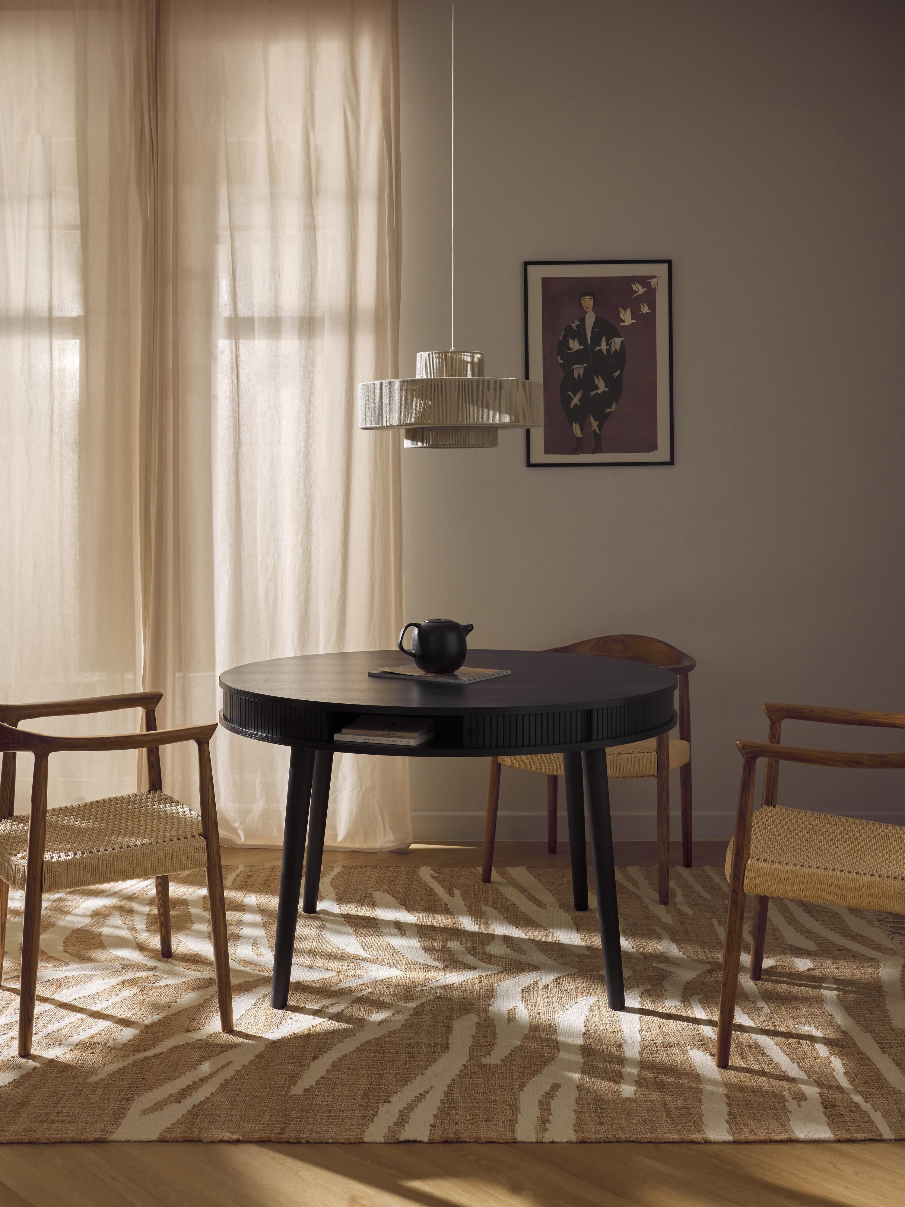 Ronde eettafel Calary met opbergruimte, in verschillende formaten