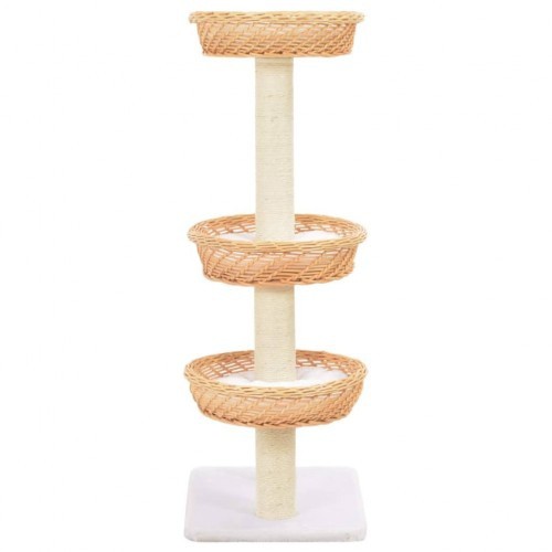 Arranhador de 3 níveis para gatos, marrom