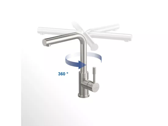 Robinet cuisine VILLEROY ET BOCH Modern Steel anthracite + nettoyant