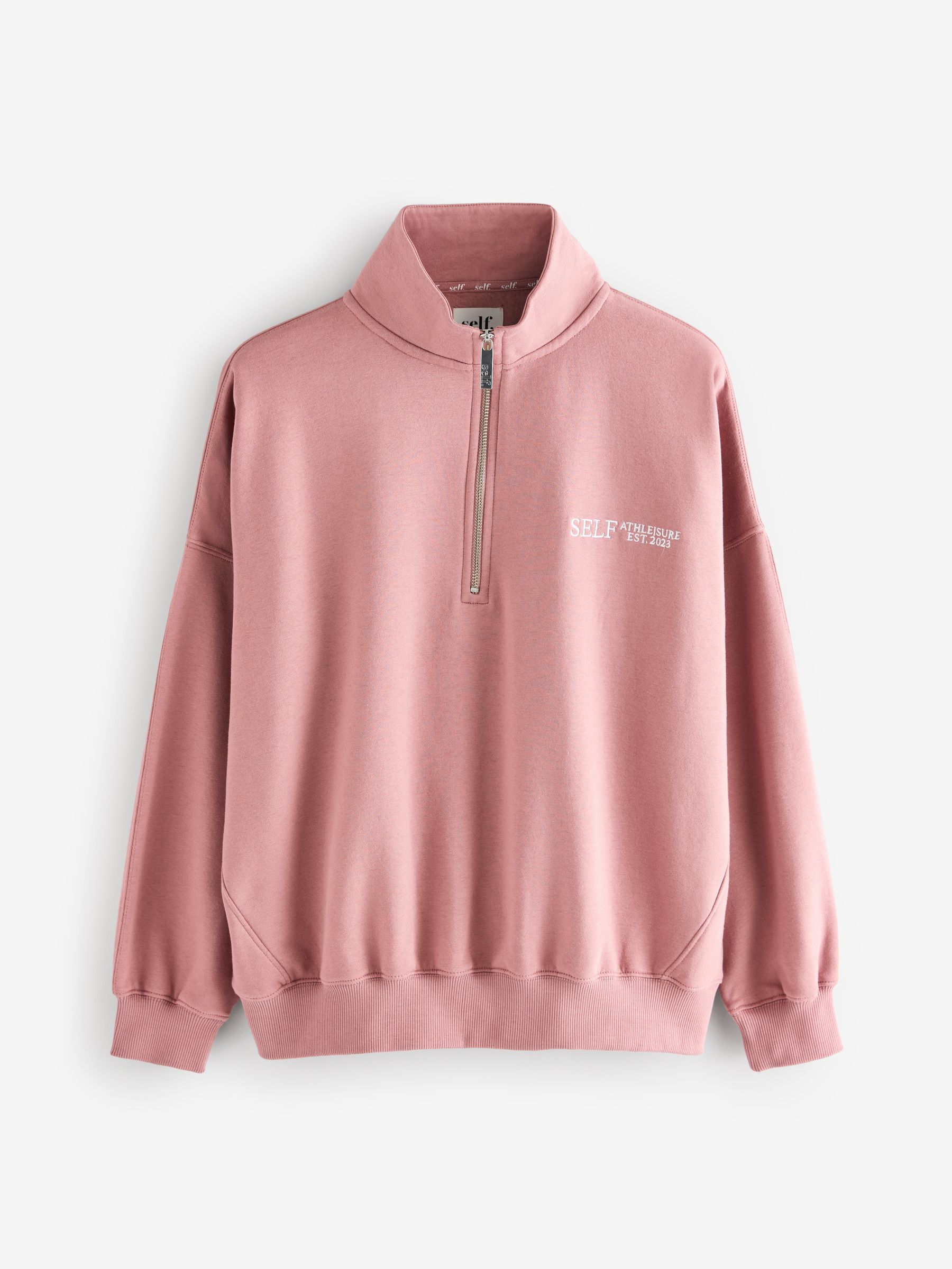 Roze - Sweatshirt met korte rits