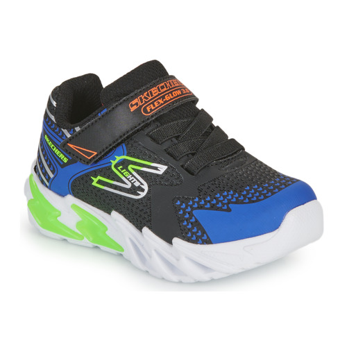 Skechers - FLEX GLOW BOLT - Noir / Bleu / LED