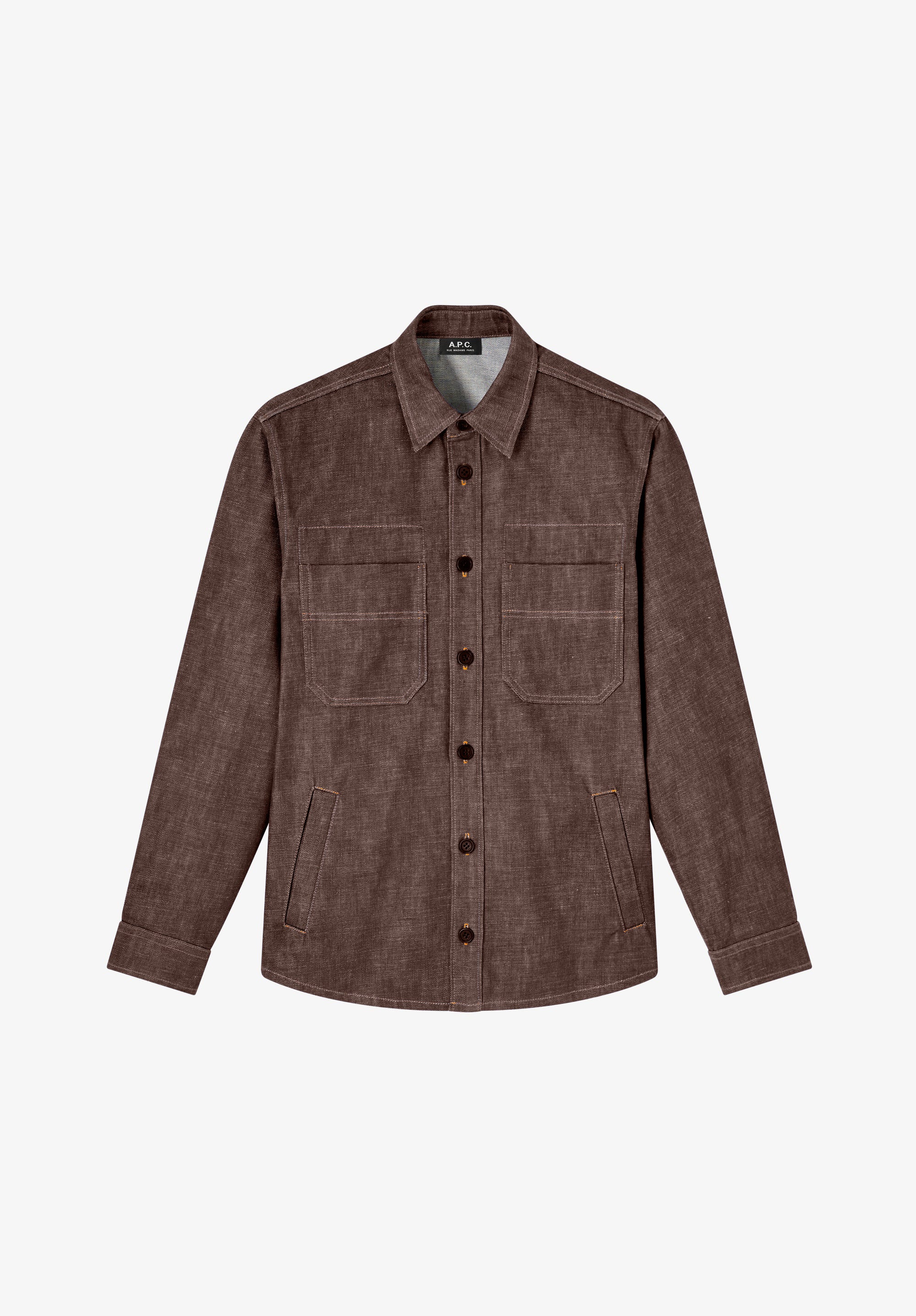 Veste en denim marron foncé esprit workwear - Marron fonce