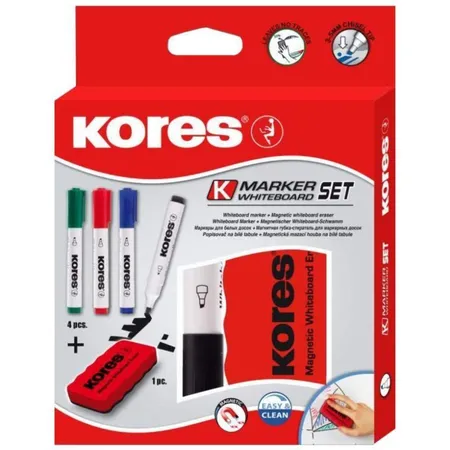 Kores 4 Whiteboard Marker und Tafellöscher, Keilspitze