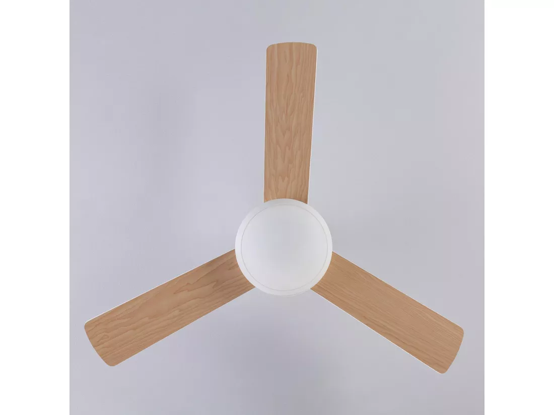 Ventilateur Exterieur Silencieux Navy 107cm Moteur DC Bois clair Télécommande Avec lumière