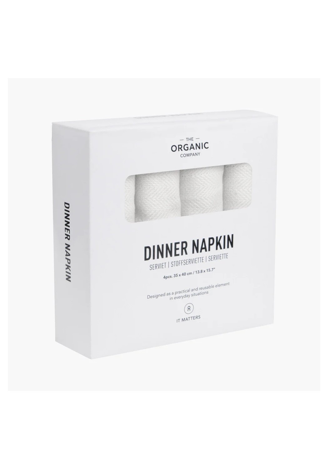 The Organic Company Stoffservietten 4er-Pack Dinner Napkin Natural White