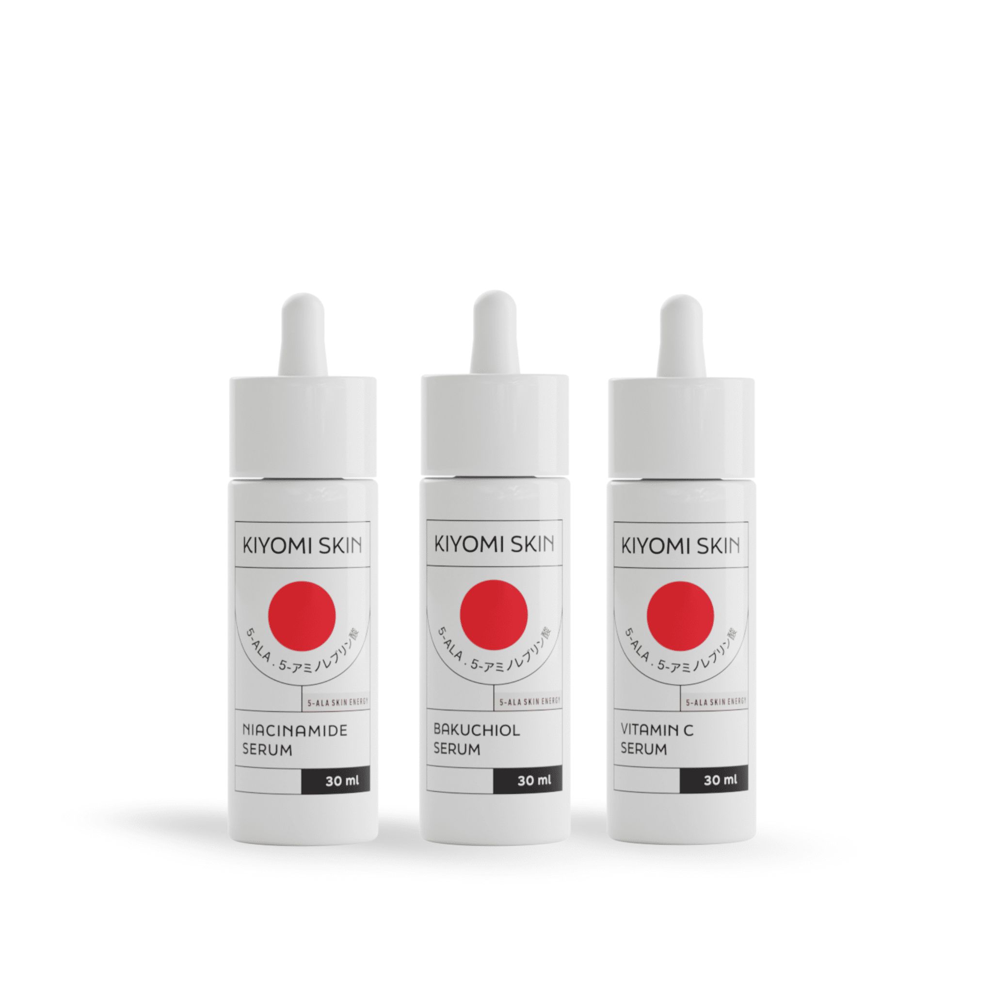 Kiyomi Skin Serum Set - Vitamin C, Niacinamide und Bakuchiol Serum