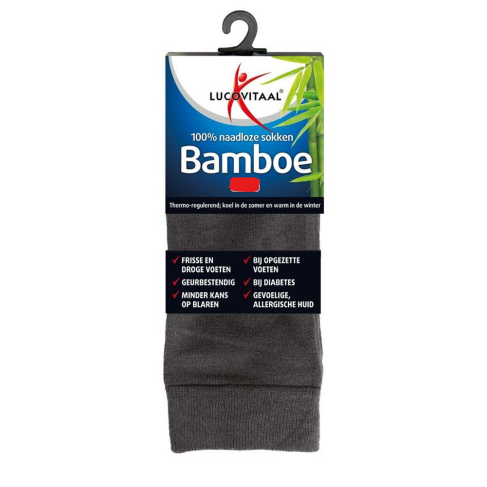 Lucovitaal Bamboe Sok Lang Antraciet Maat 39-421 paar