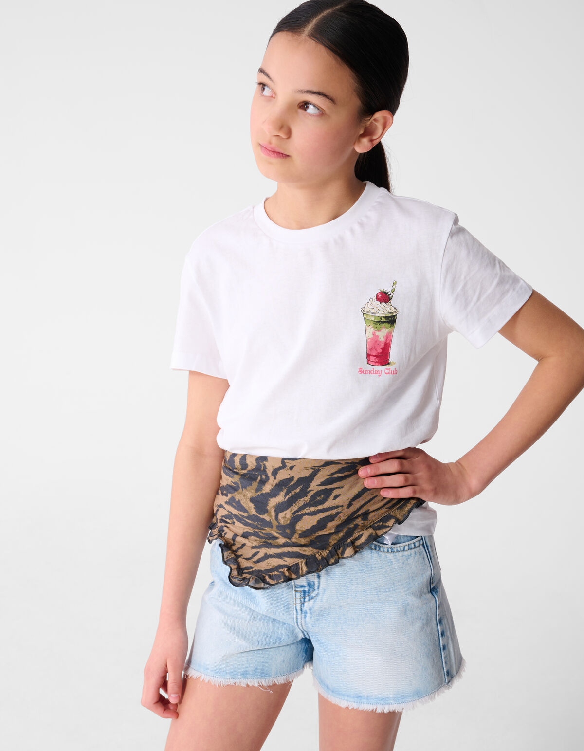 Matcha Artwork T-shirt Wit
