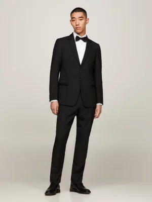 Blazer de smoking slim fit em lã