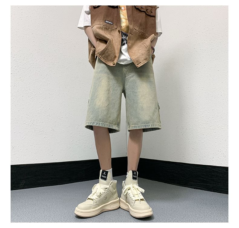 Wolfkane - Mid Rise Washed Denim Shorts