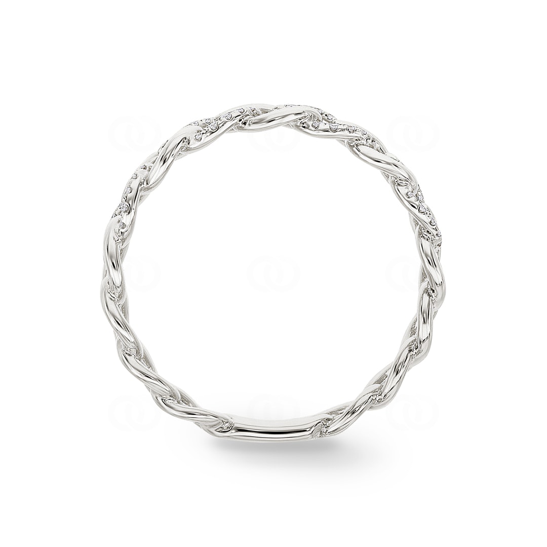 Panzerring 750/18 K Weissgold mit Diamanten 0.09 ct H/si