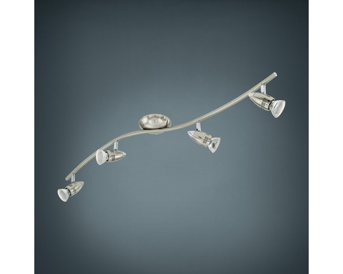 LED plafondspot 4x3W 4x240 lm 3000 KL 64,5 cm nikkel/mat/chroom