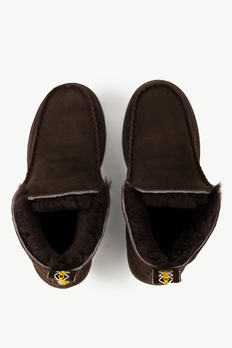 Lammfell-Boots, Veloursleder, Lammfellfutter