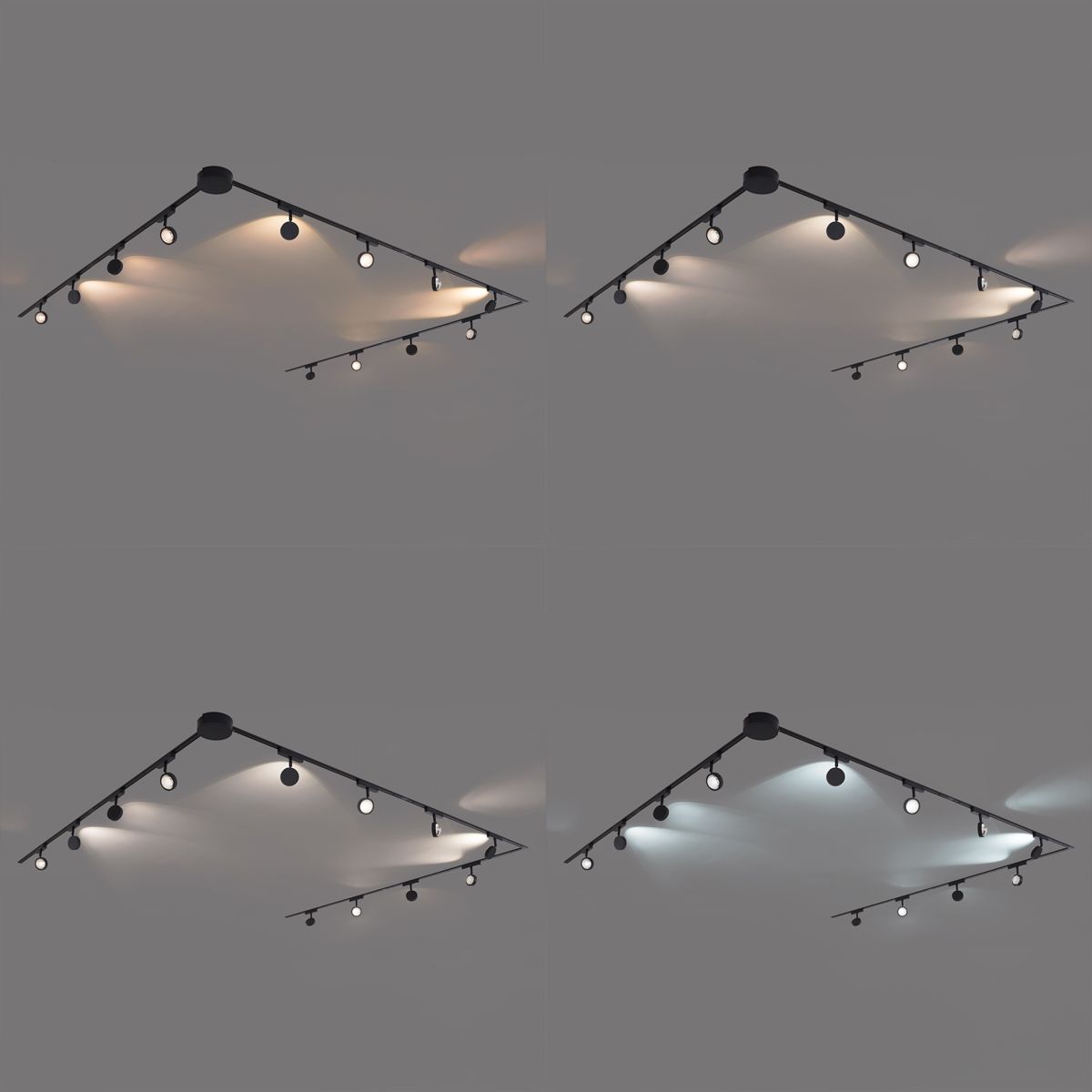 Modern railsysteem met 12 spots zwart 1-fase - Magnetic Lance