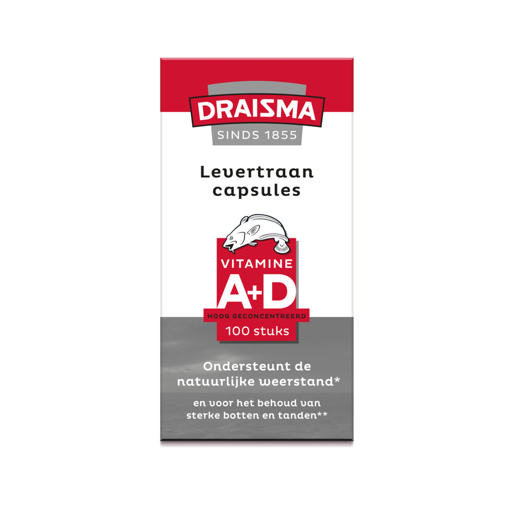Draisma Levertraan Vitamine A&D 100 capsules