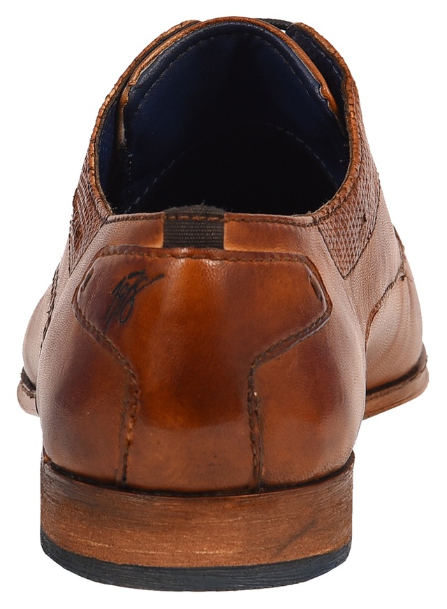 bugatti Schnürschuh  , Blockabsatz, Abendschuh, Businessschuh in eckiger Karreeform