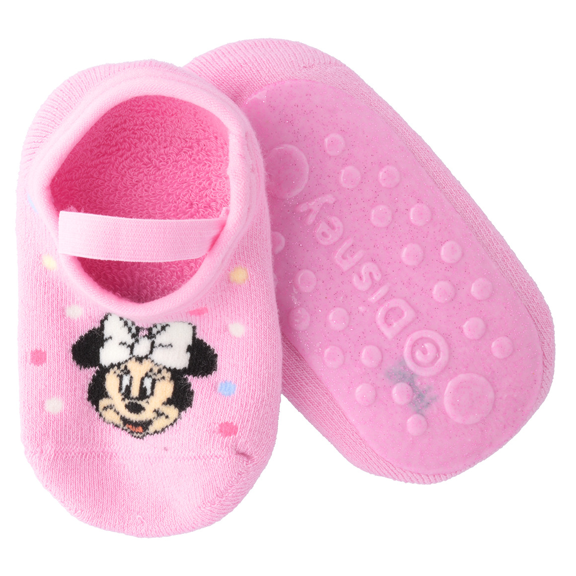 Topomini 1 Paar Minnie Maus Stoppersocken aus Frottee rosa