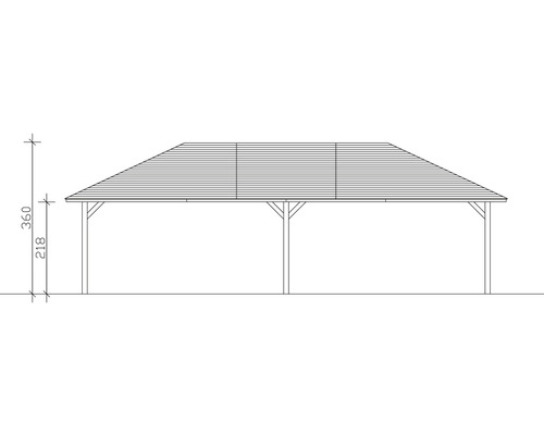 SKAN HOLZ Orleans 4 paviljoen, 569 x 1046 cm, notenhout