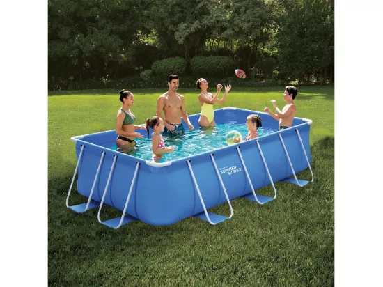 Piscine tubulaire rectangulaire - LUDO 2 - 4 x 2 x 1.22 m - Filtration 2.3 m3/h