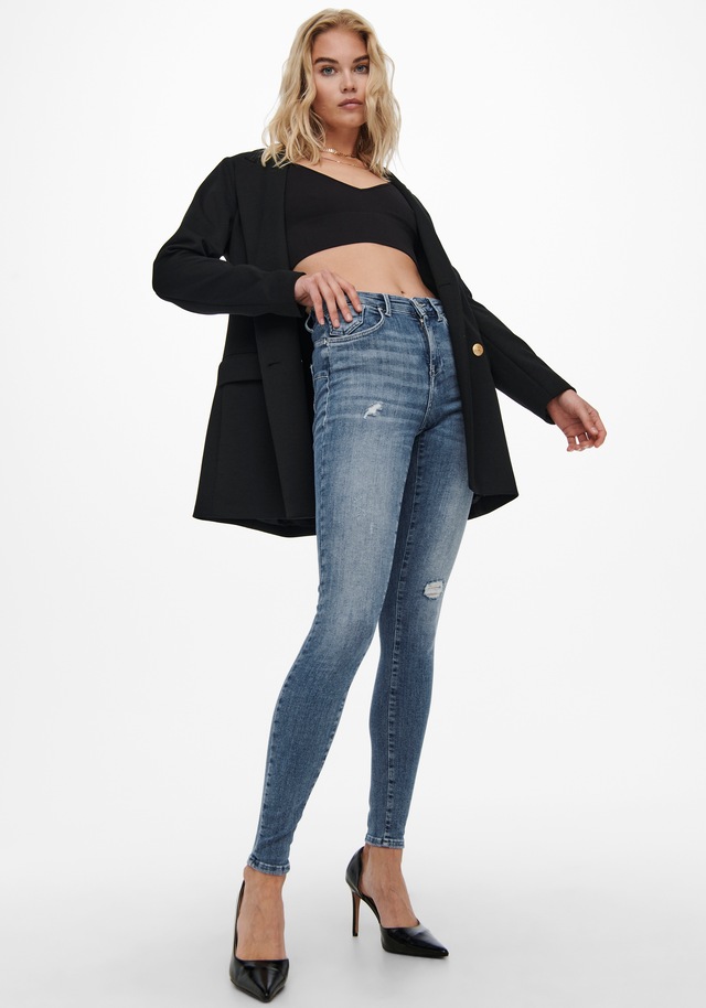 ONLY Skinny-fit-Jeans »ONLPOWER LIFE MID PUSH«, mit Destroyed-Details
