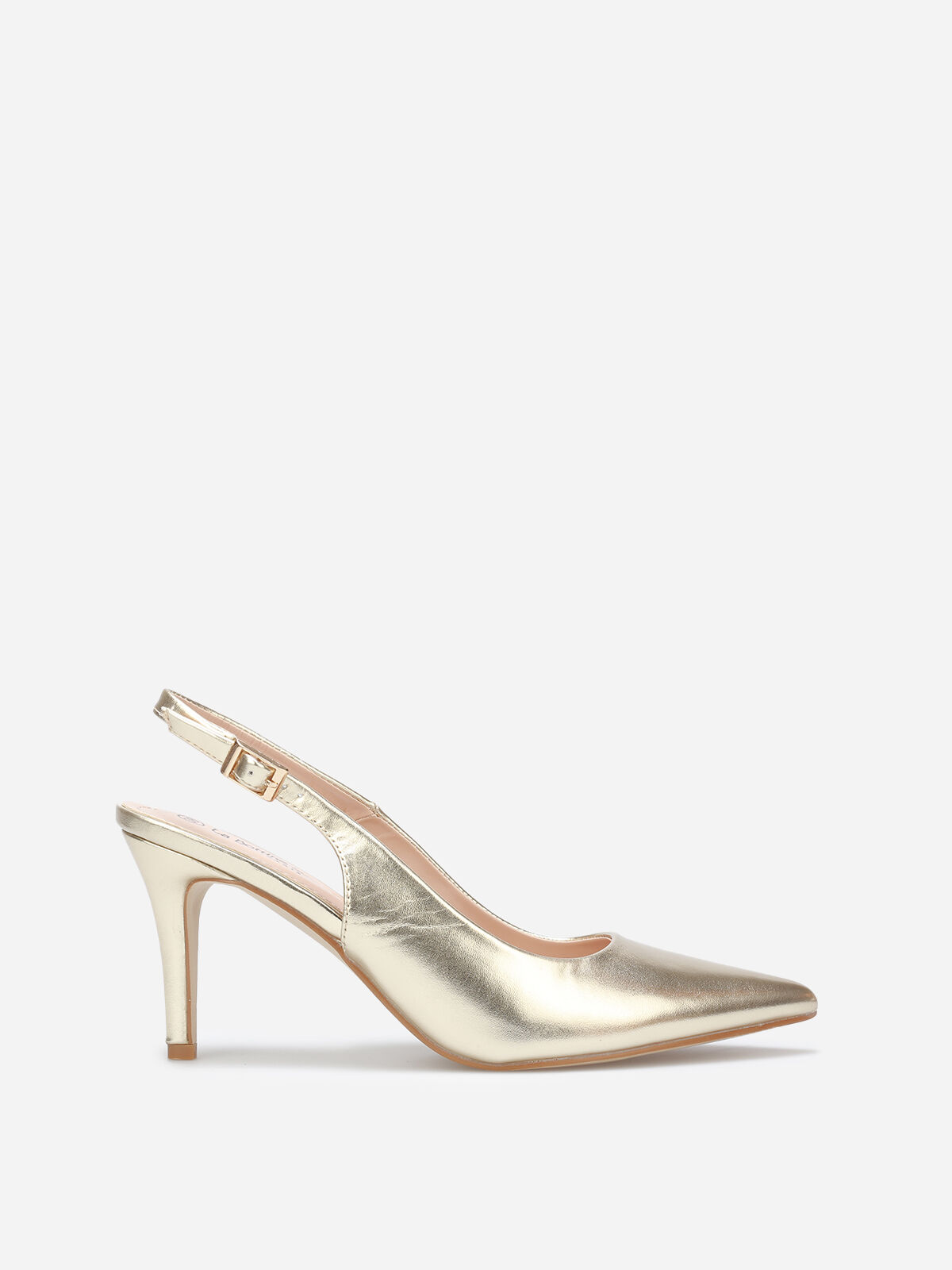 Escarpins slingback à bout pointu- Doré