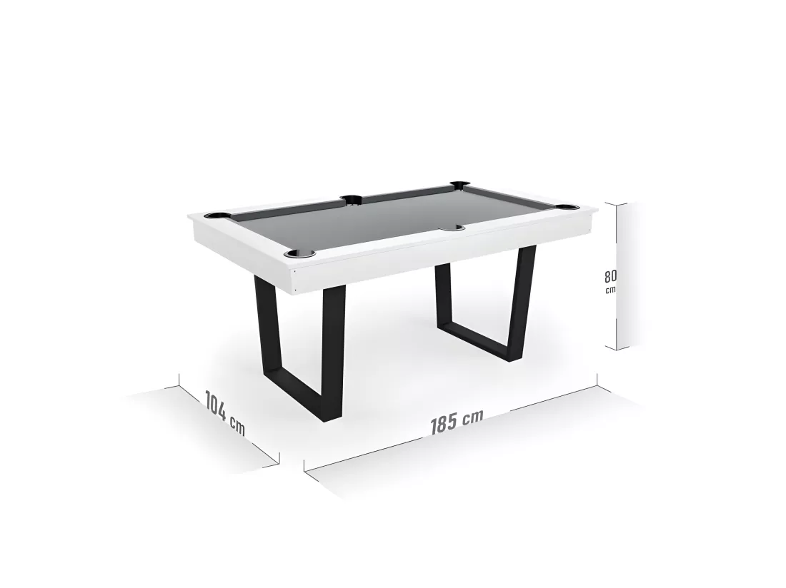 Billard Américain Convertible en Table à manger 4/6 personnes 185 x 104 x 82 Cm - Horizon