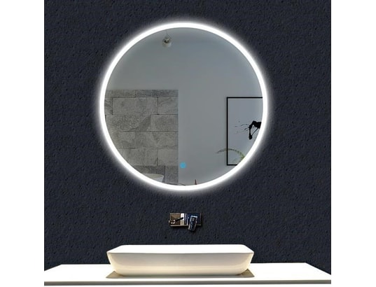 AICA SANITAIRE - Miroir rond aica miroir salle bain f60 cm - commutateur effl...