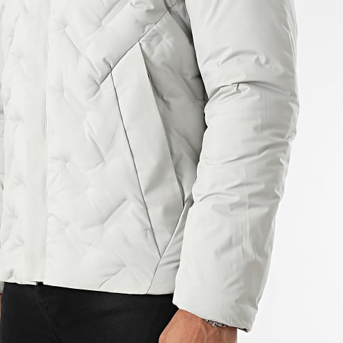 Doudoune Capuche Gris Clair