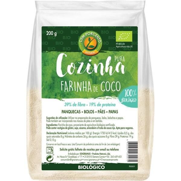 Cem Porcento Cozinha Pura Farinha de Côco 200g