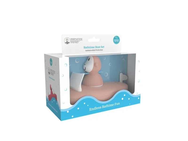 Matchstick Monkey Bathtime Playset Dusty Pink