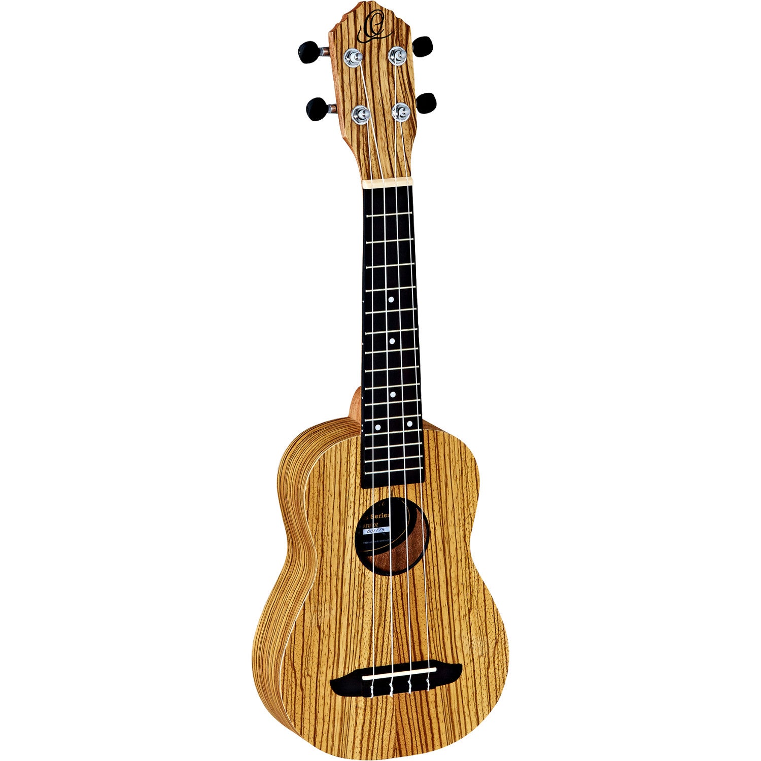 Ortega Friends Series RFU10Z sopraan ukelele zebrawood naturel