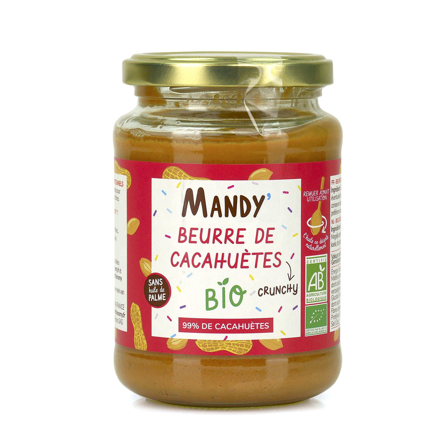 Beurre de cacahuètes bio croquant (avec morceaux)