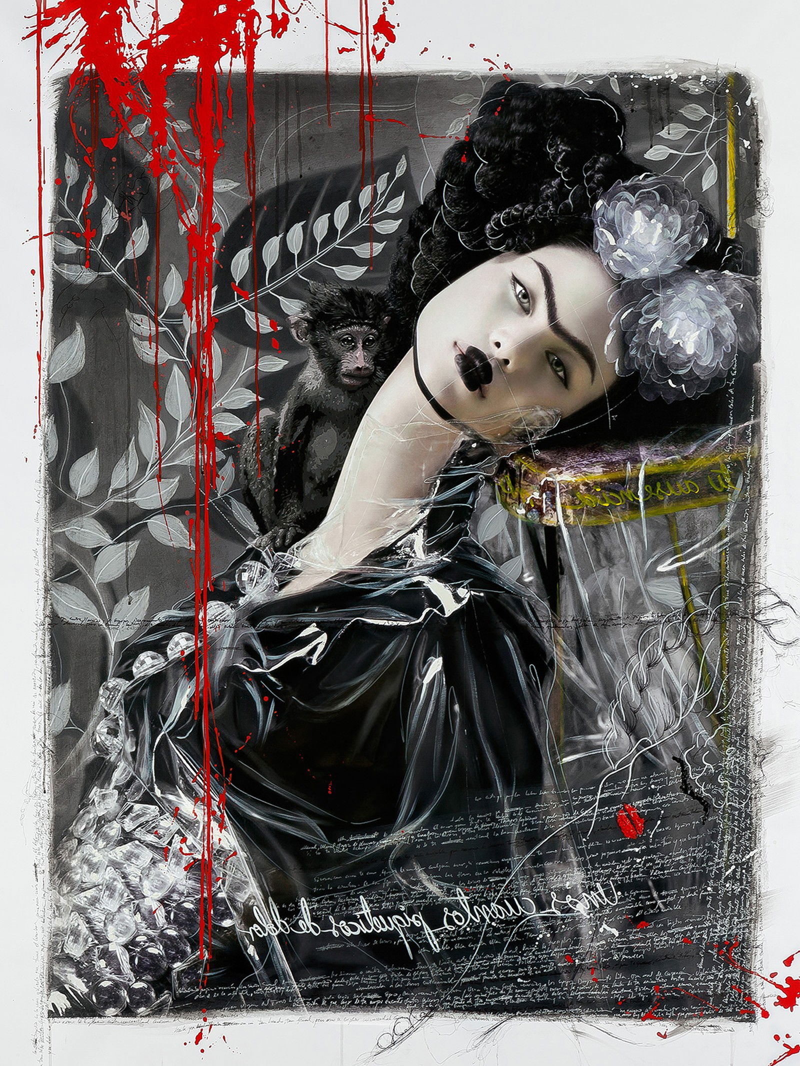Frida with Monkey by Efren Isaza - Limited Edition. Edition of: 150. Signed.