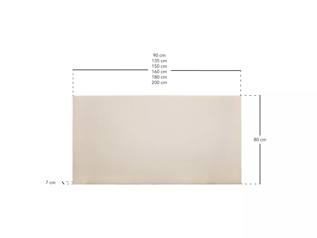 Tête de lit similicuir lisse beige 180x80cm - BUDAPEST - DECOWOOD