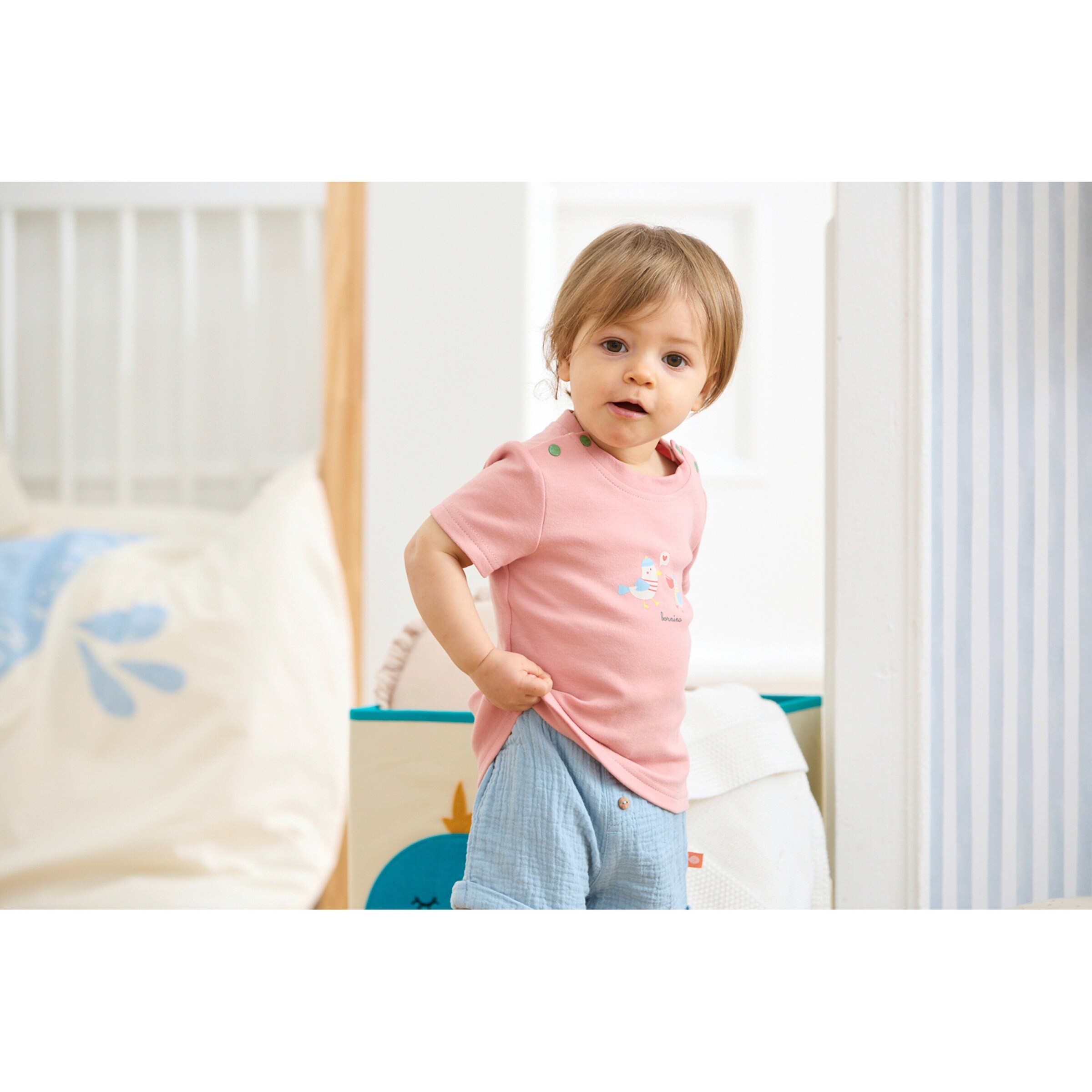 Bornino - Summer Beach Musselin-Shorts hellblau