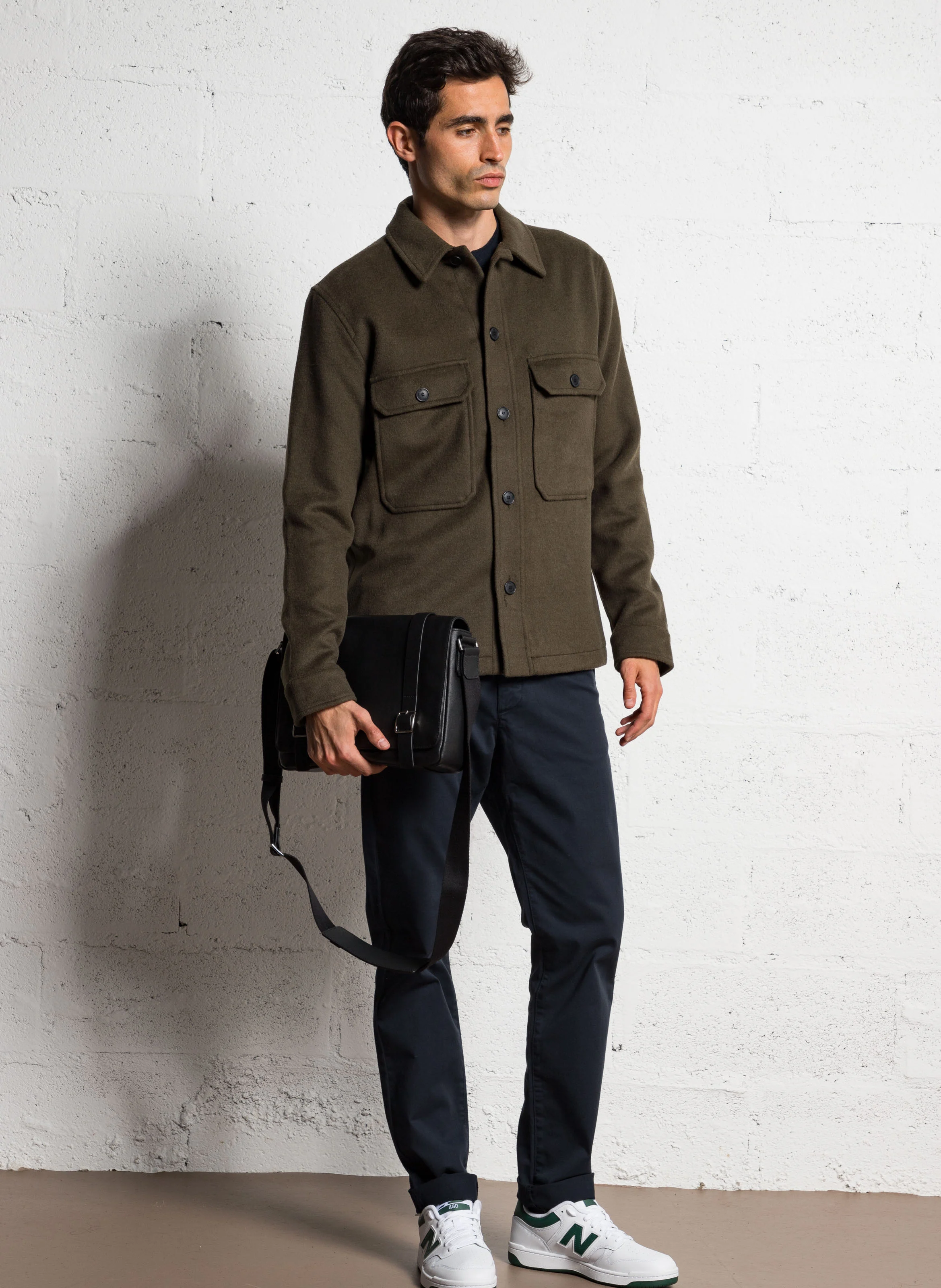 Besace en cuir| Noir