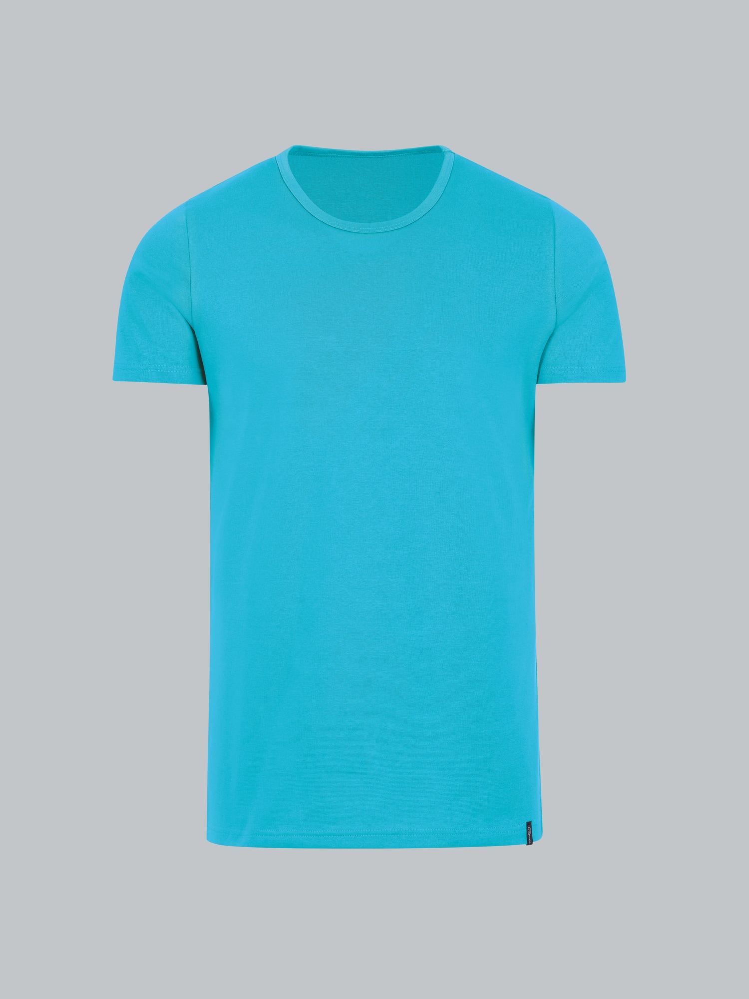 T-Shirt aus Baumwolle/Elastan Azur