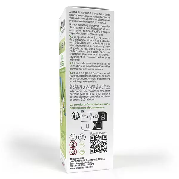 Spray antiestresse Arkorelax SOS da Arkopharma, frasco de 20 ml