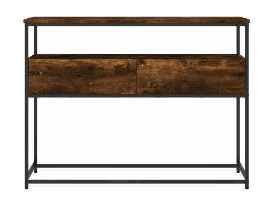 Table console chêne fumé 100x40x75 cm bois d'ingénierie