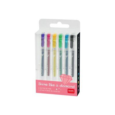 Legami - 6 Mini stylos gel pailleté