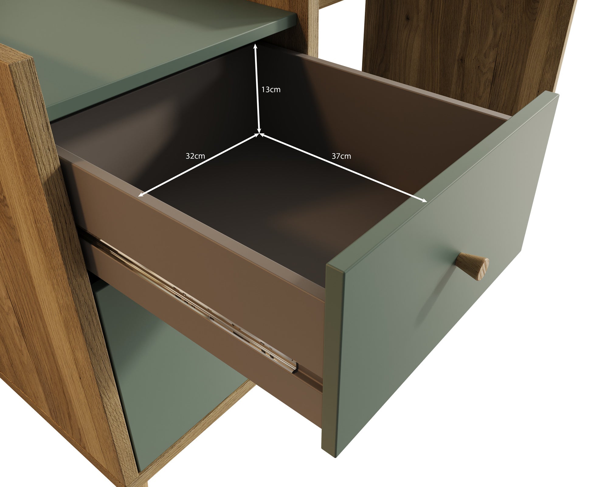 Meubella - Bureau Wally - Groen - 140 cm