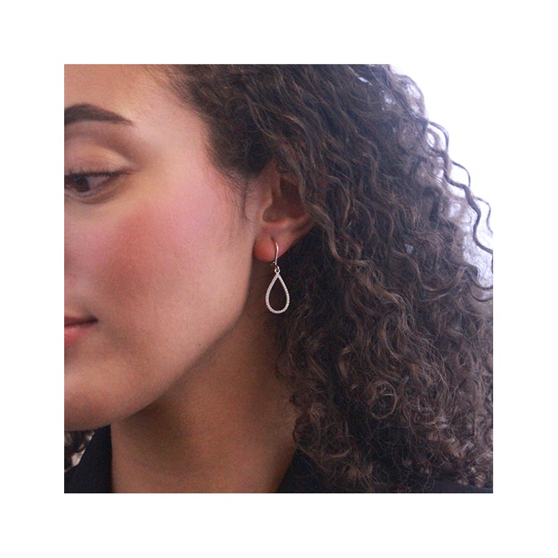 Boucles d'oreilles Laelia Dangling Hoop - Argenté et cristal