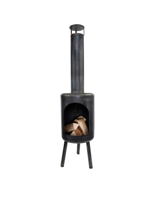 Esschert's Garden Terraskachel Rond - Tuinhaarden - 39.3x40.6x154 cm 1245 g Zwart