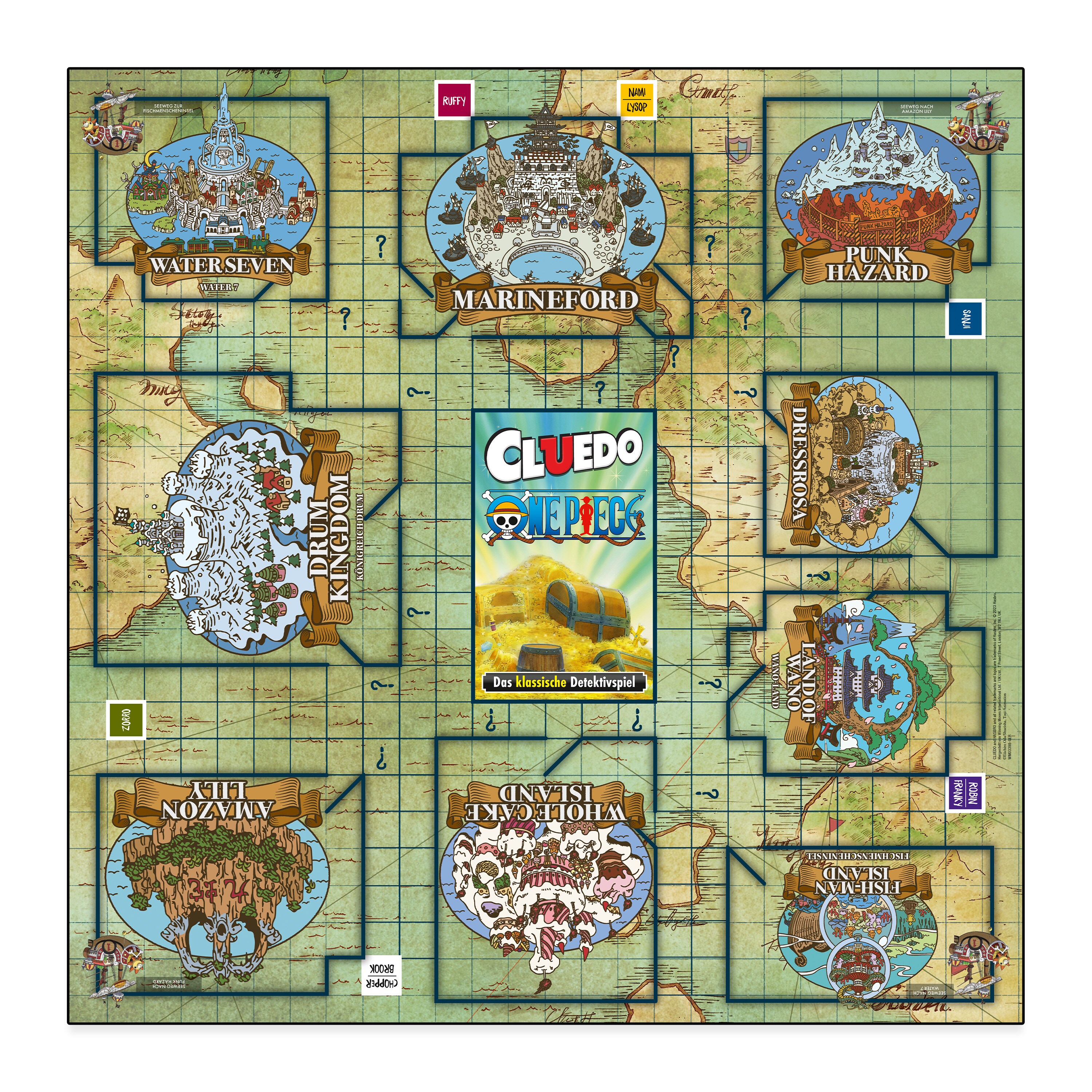 Cluedo - One Piece inkl. Ruffy Strohhut Spiel Gesellschaftsspiel Brettspiel deutsch