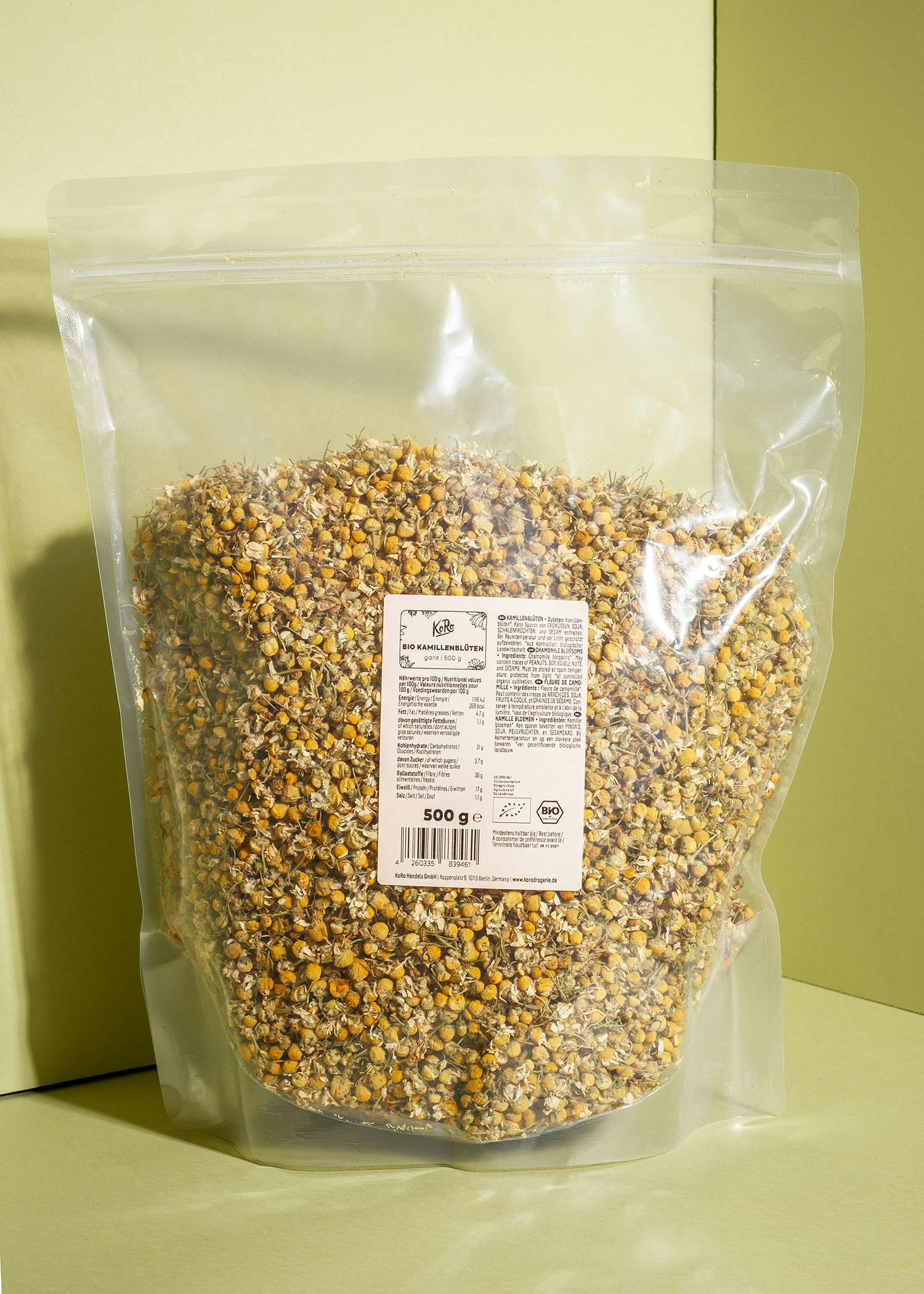 Ganze Bio Kamillenblüten 500 g