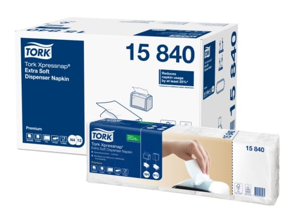 Serviet Tork N4 Xpressnap® Extra Soft Premium Interfold 2-lags 4-fold - (8 pakker x 500 stk.)