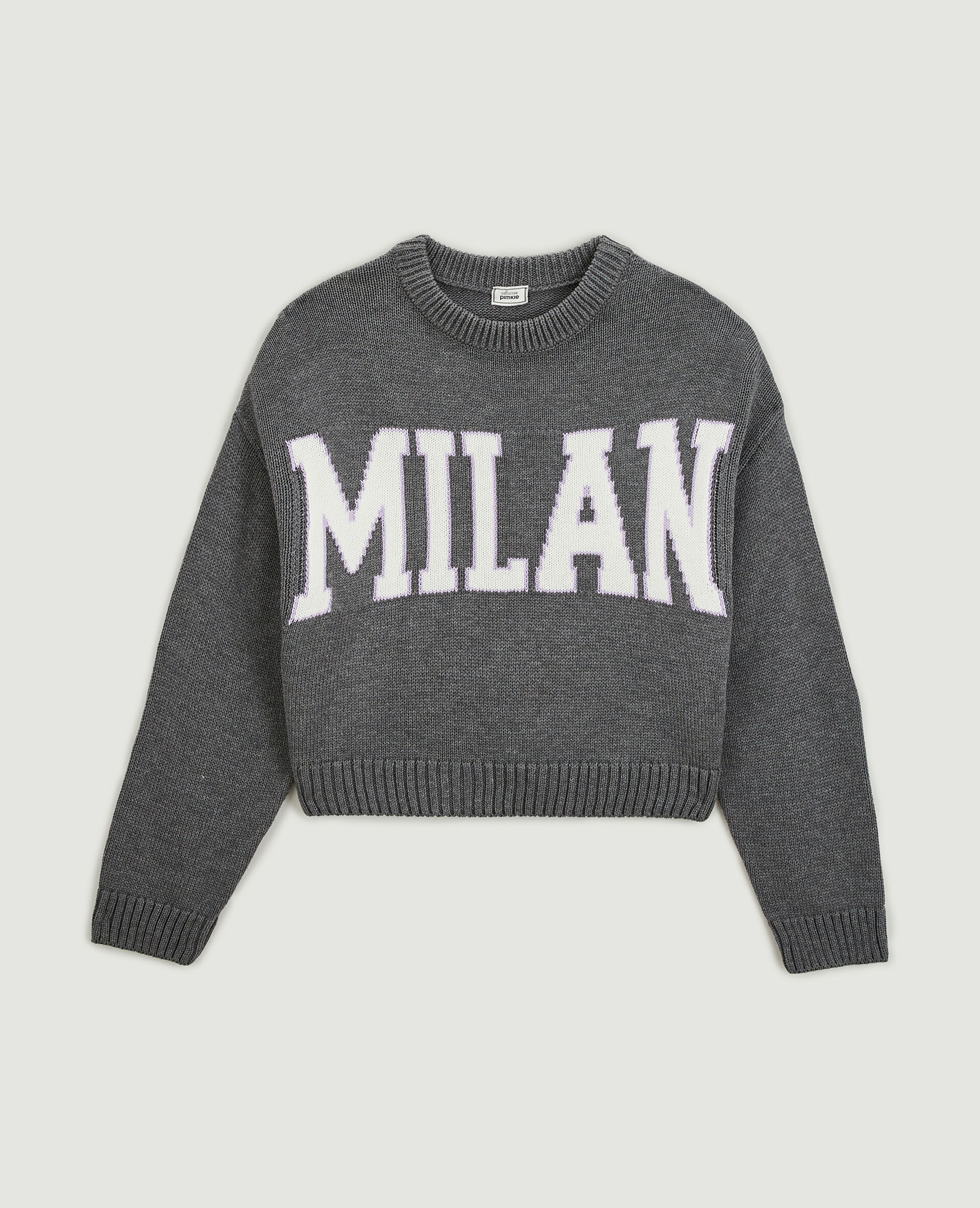 Pull court en maille - Gris clair