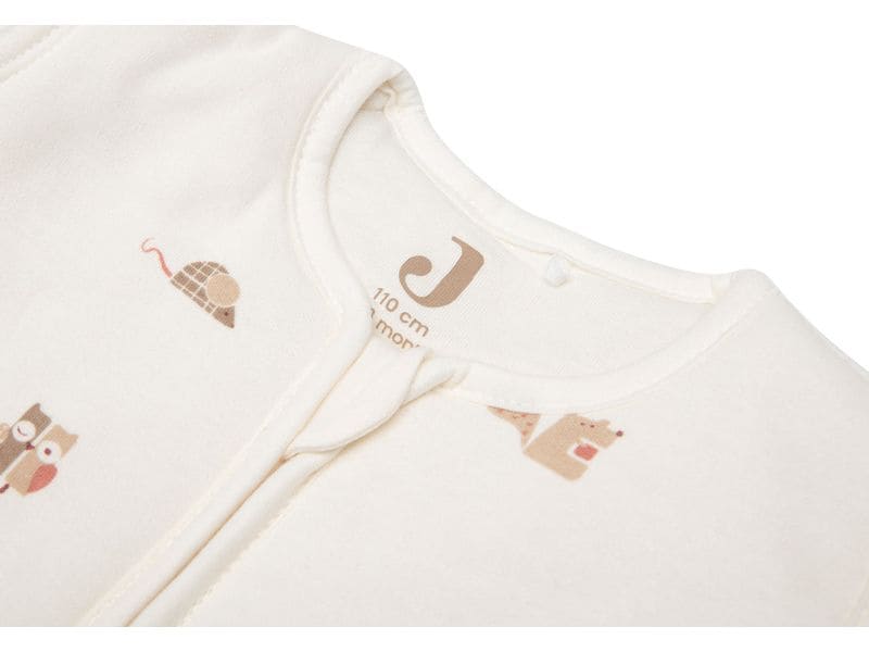 Jollein Baby-Ganzjahresschlafsack Animal Friends 110 cm Gefütterter Schlafsack mit abnehmbaren Ärmeln