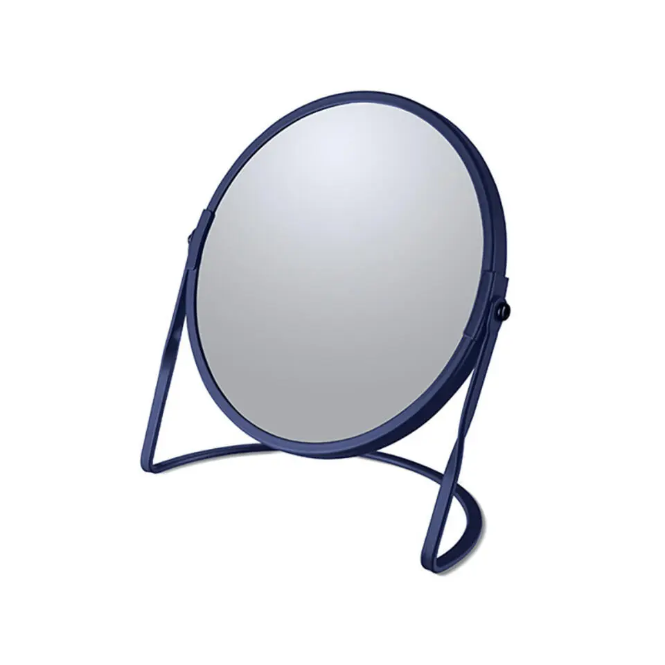 Make-up spiegel Cannes - 5x zoom - metaal - 18 x 20 cm - donkerblauw