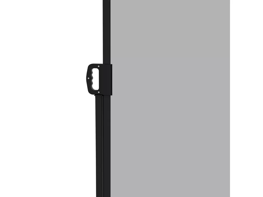 Store latéral brise-vue paravent rétractable de jardin dim. 4L x 1,80H m alu. polyester haute densité gris